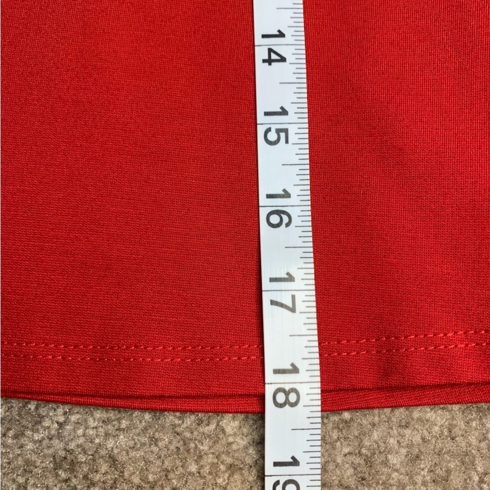 NWT Rekucci SzSm red A Line wide waist band rayon blend skirt - Picture 10 of 11
